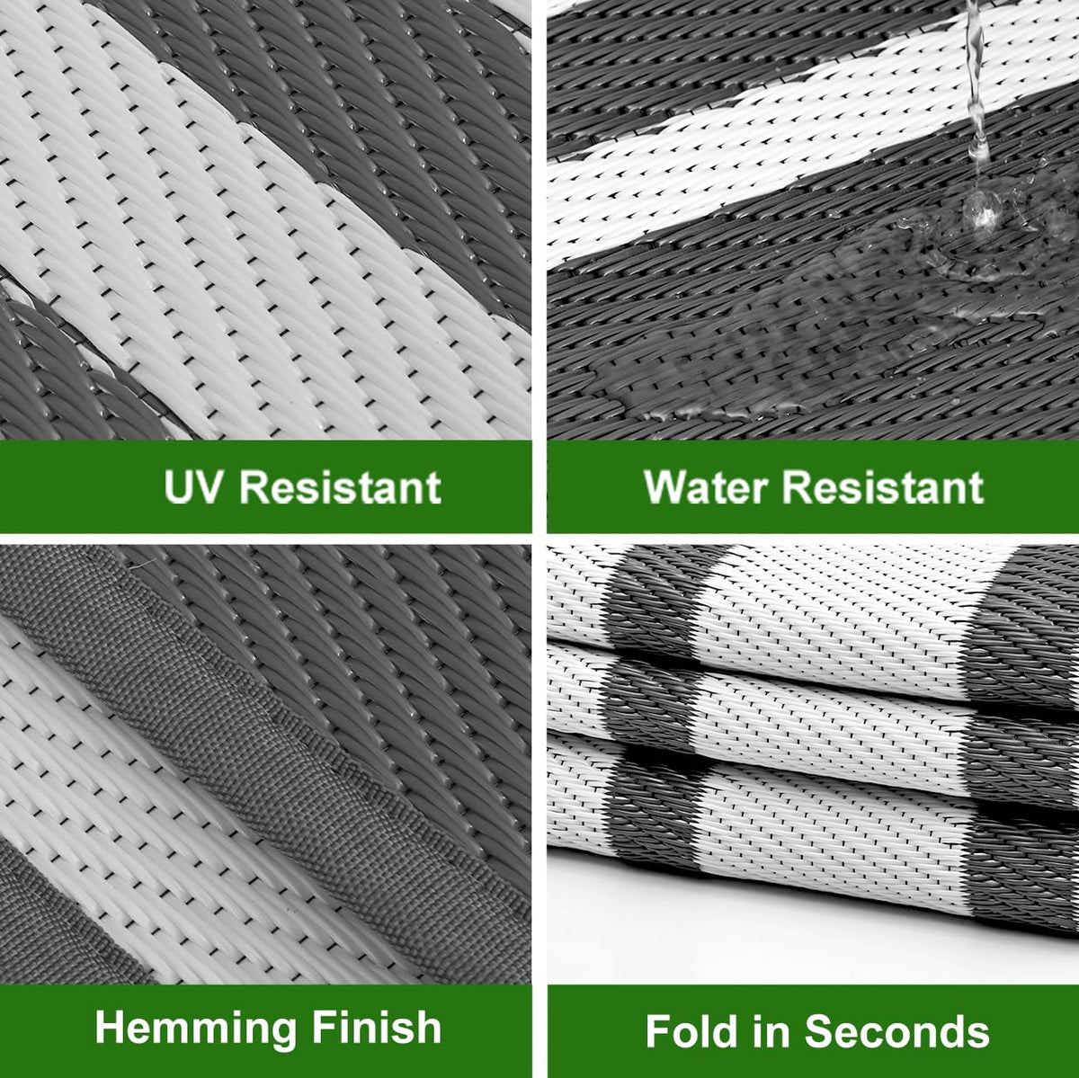 RURALITY reversible mat with hemming and corner rings prevents movement