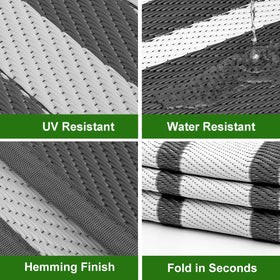 RURALITY reversible mat with hemming and corner rings prevents movement