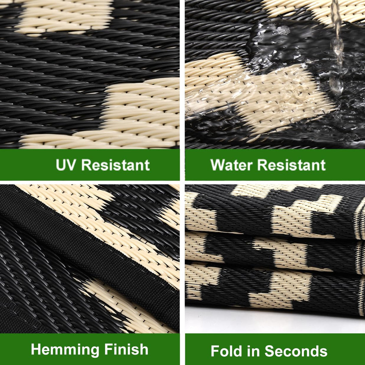 RURALITY lightweight outdoor rug ideal for camping and picnics, easy to roll.