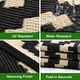 RURALITY lightweight outdoor rug ideal for camping and picnics, easy to roll.