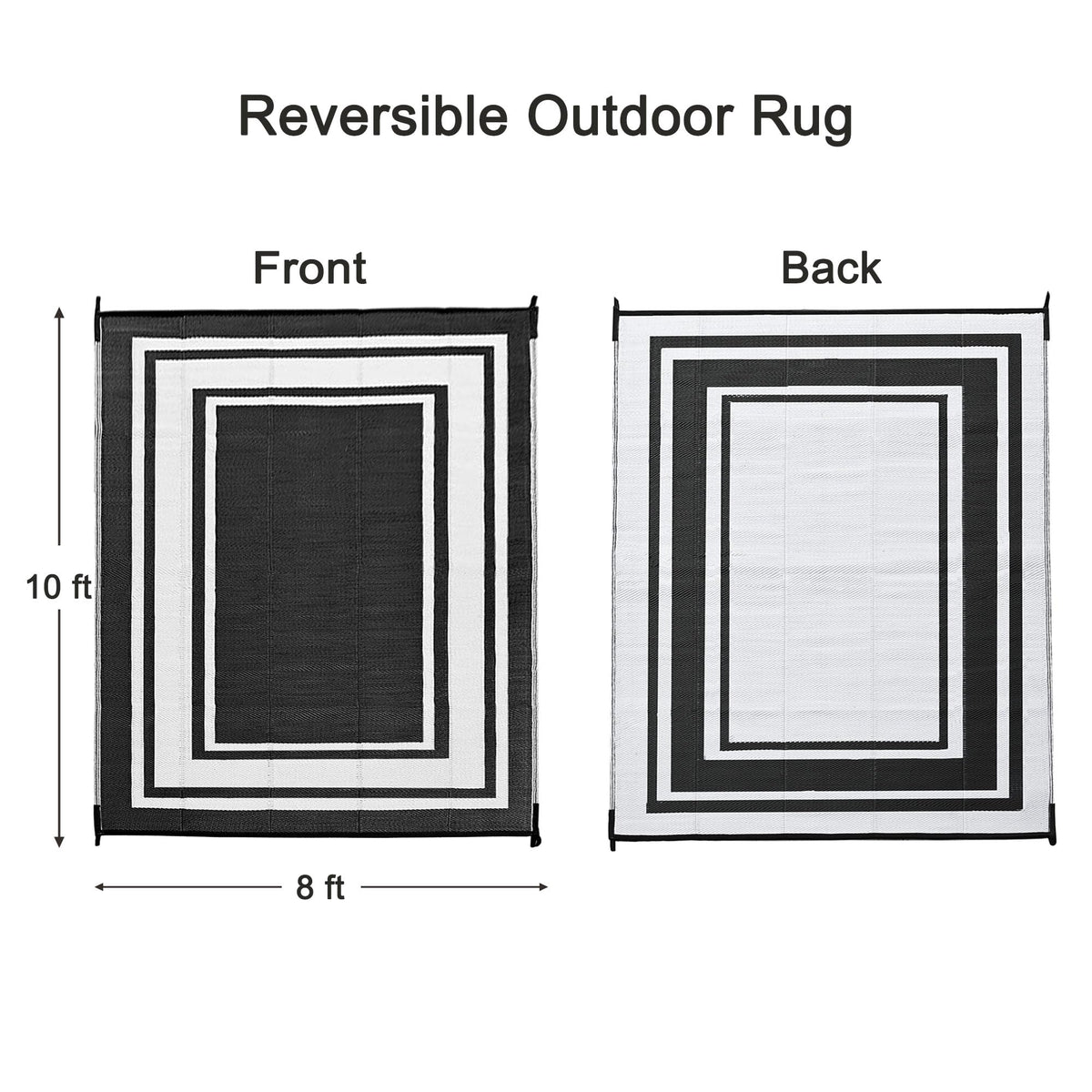 RURALITY UV-resistant plastic straw rug protects color outdoors
