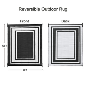 RURALITY UV-resistant plastic straw rug protects color outdoors