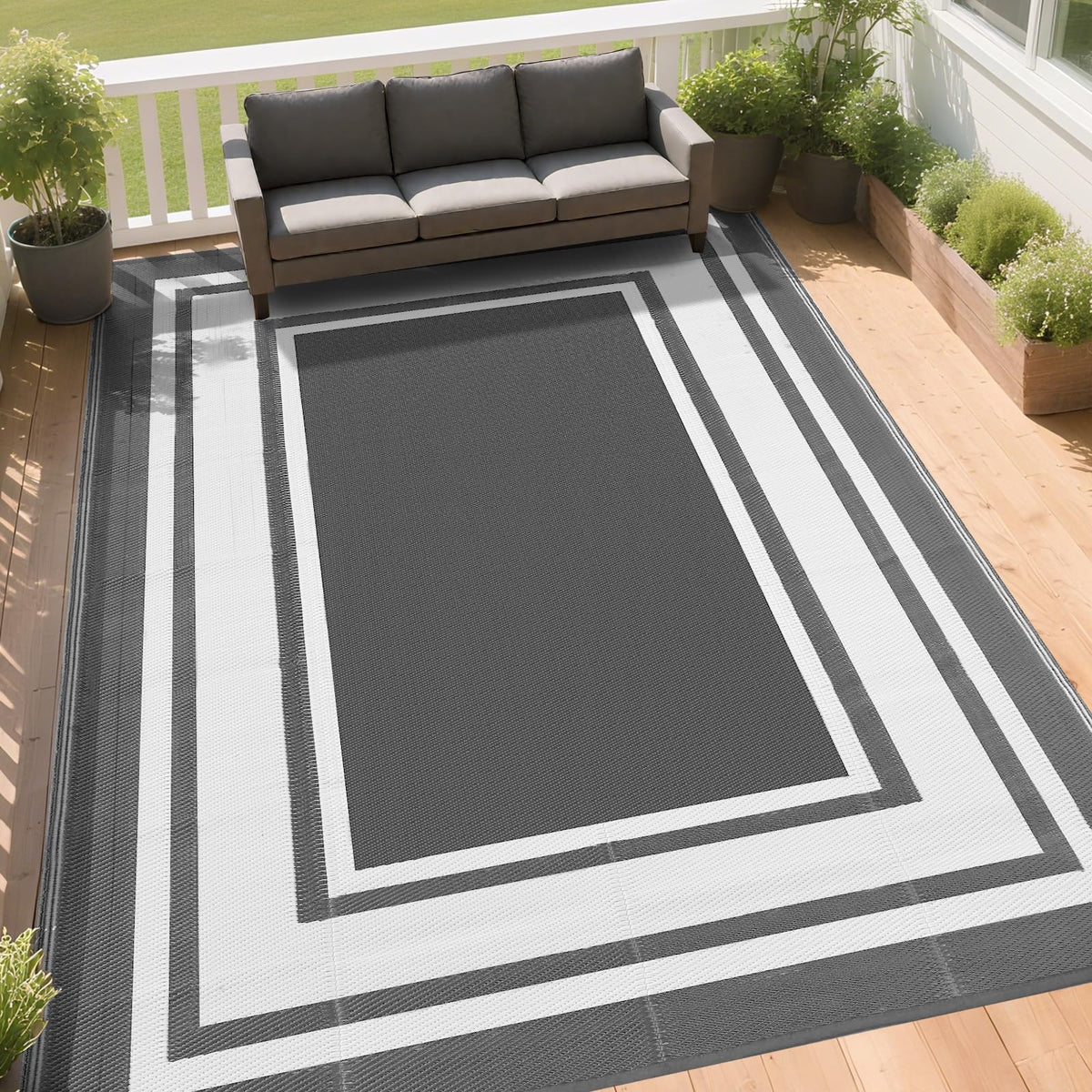 RURALITY waterproof rug shows UV-resistant material for long-lasting color