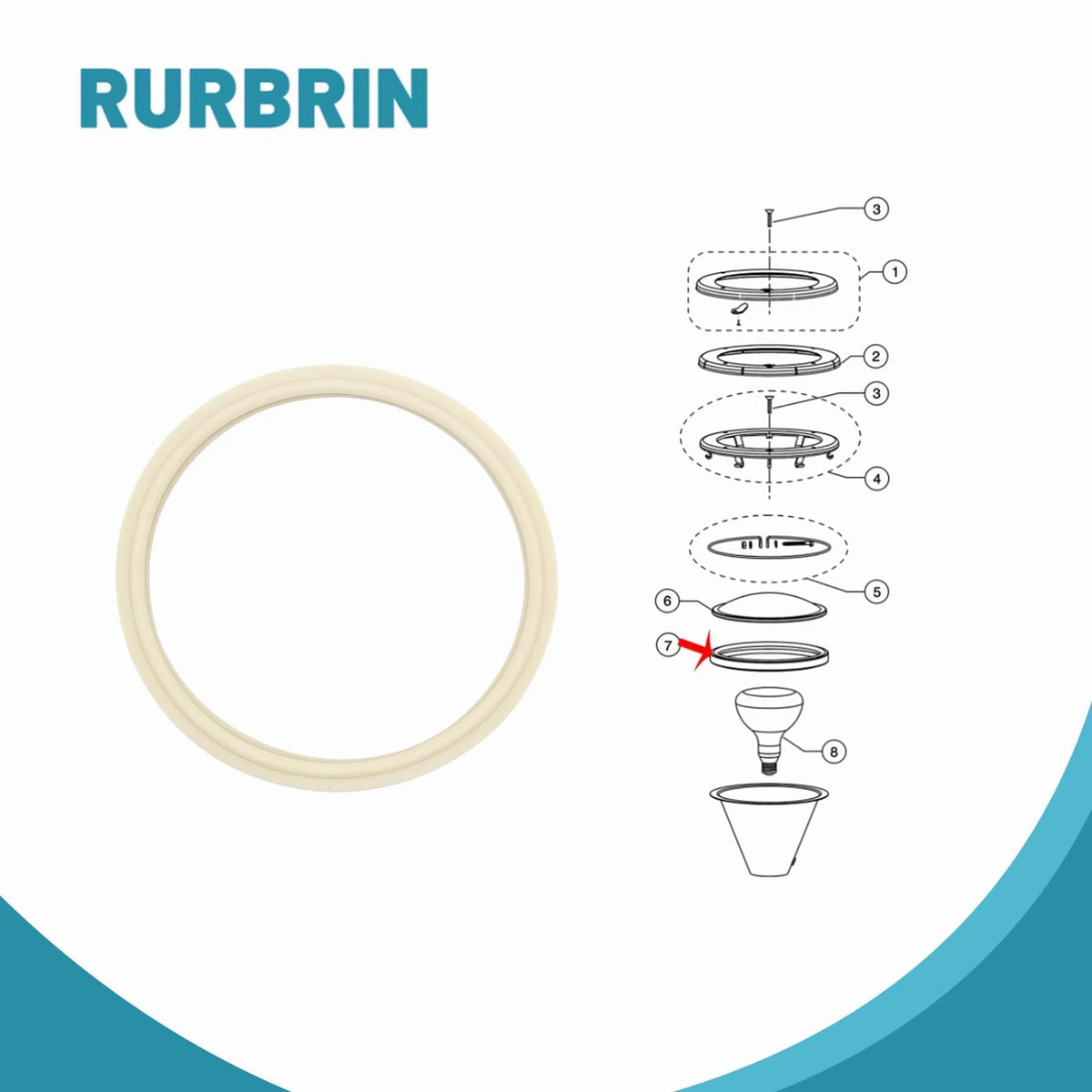 RURBRIN anti-leak seal protects pool lights during use