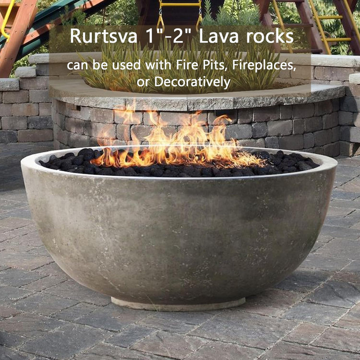 Rurtsva lava rock for outdoor BBQ heat distribution and control.