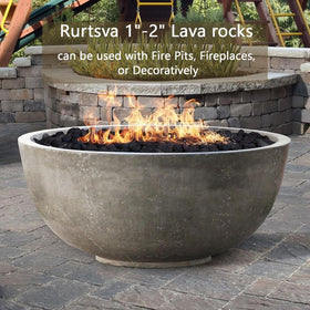 Rurtsva lava rock for outdoor BBQ heat distribution and control.