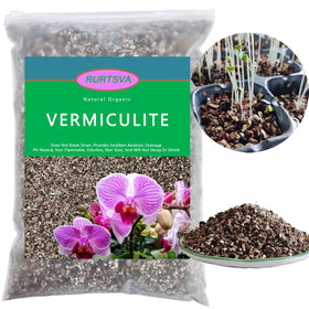 Rurtsva natural coarse vermiculite 10QT for potted plants improves moisture and aeration