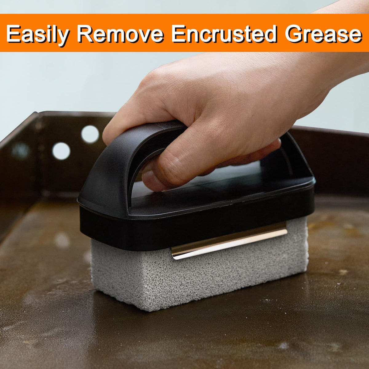 Rushare griddle cleaning handles, two-piece set, improve safety and grip.