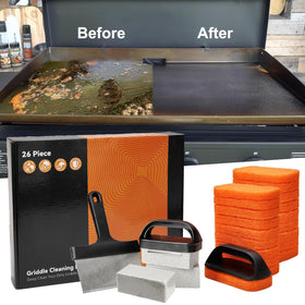 Rushare griddle-top cleaner kit safeguards surfaces during cleanup sessions.