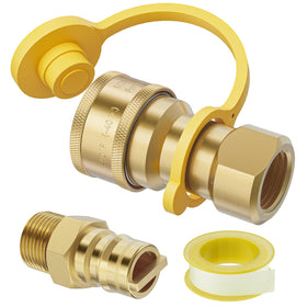 Rushare half-inch natural gas quick-connect fittings for fast, secure hookups.