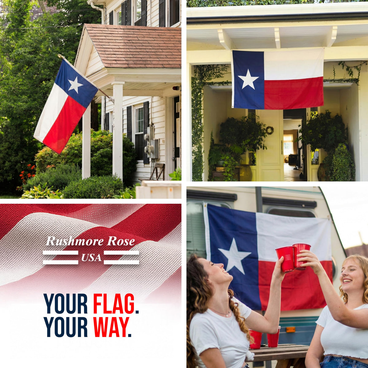 Rushmore Rose home display flag - enhances entryways and porches.