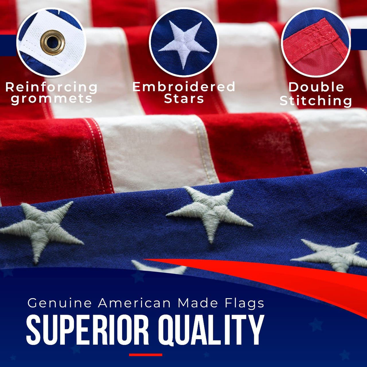 Rushmore Rose USA 3x5 flag with heavy-duty header for secure mounting