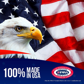 Rushmore Rose USA 3x5 flag showing sewn stripes for crisp patriotism