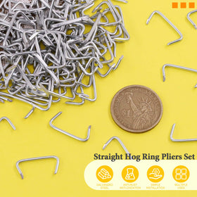 Rustark upholstery hog rings ideal for securing fabric on furniture.