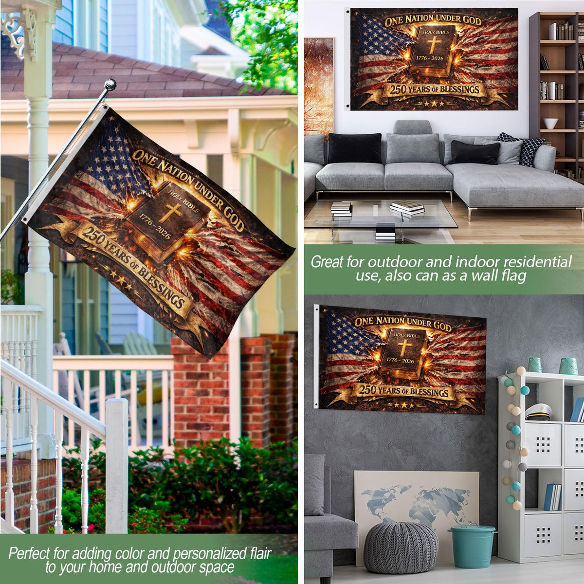 RustField Co durable polyester flag material preserves color and detail