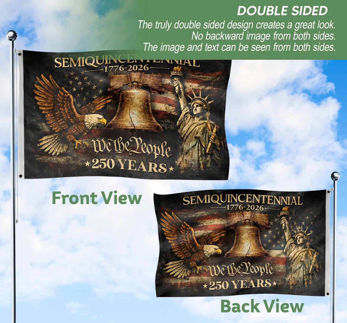 RustField Co. 3x5 ft flag designed for outdoor display with sturdy construction.