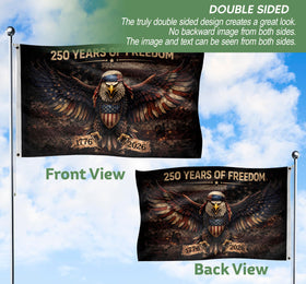 RustField Co. USA flag commemorating 250 years, ideal for memorials.