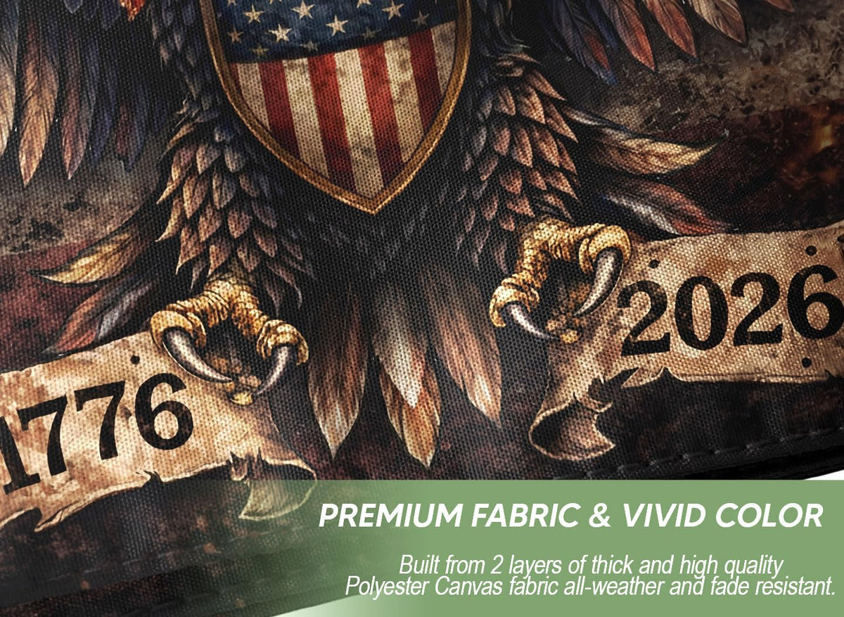 RustField Co. 3x5 outdoor flag in sturdy polyester withstands weather.