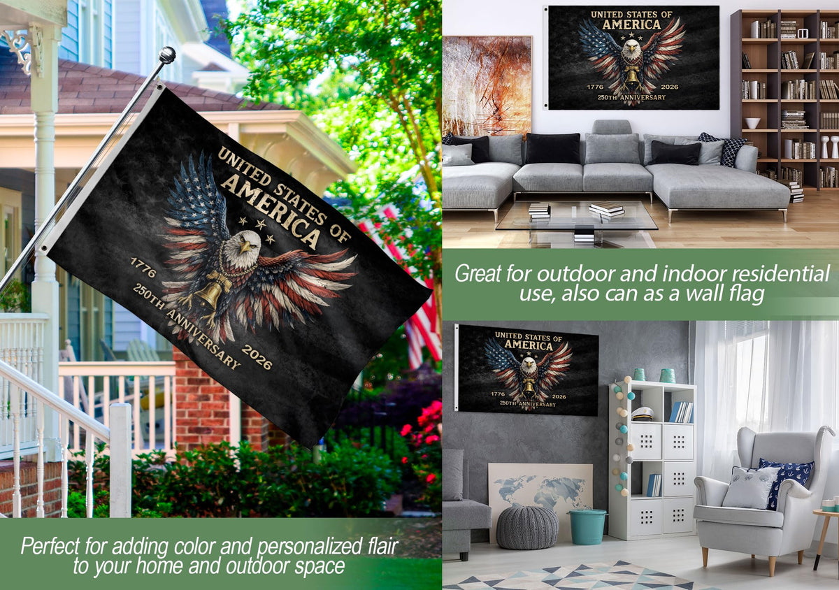 RustField Co. patriotic flag for indoor or outdoor display.