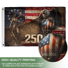 RustField Co. USA flag 3x5 with brass grommets, two-sided print for durable porch or yard display.