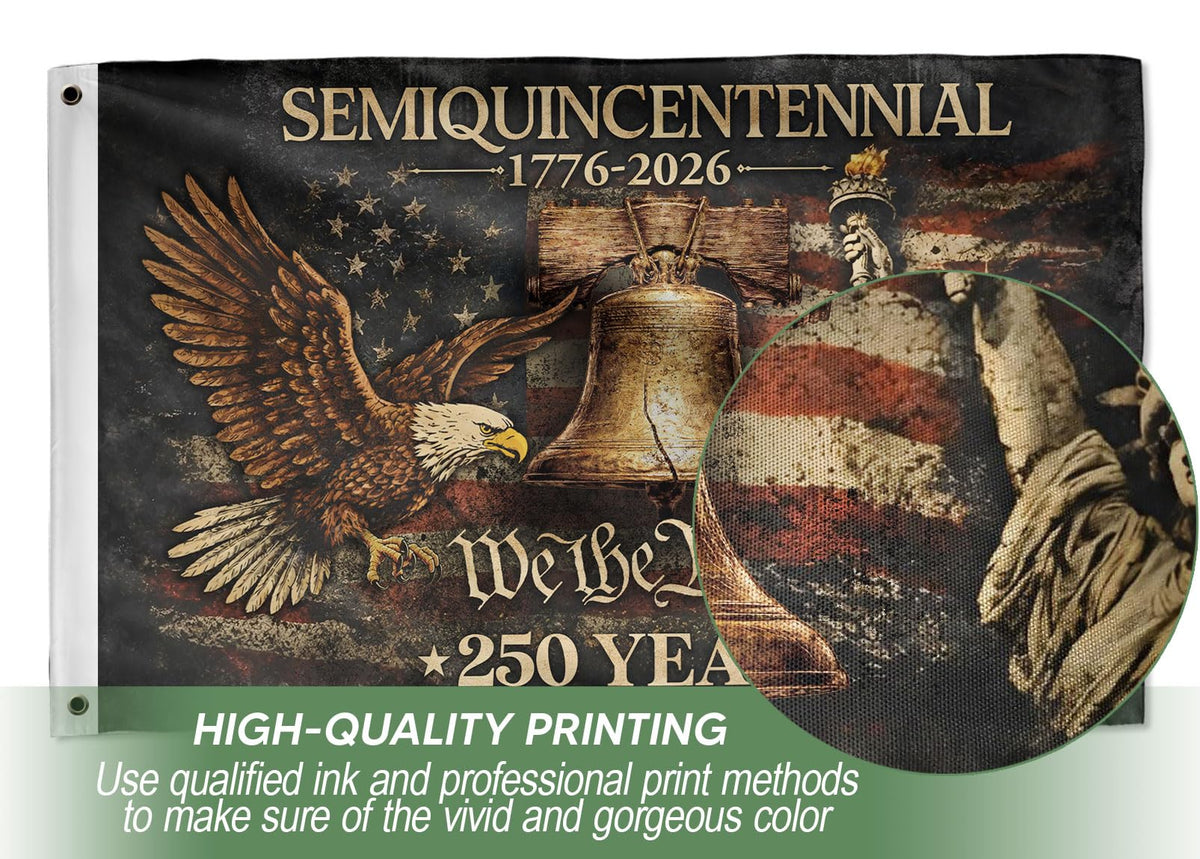 RustField Co. premium polyester flag offers durable outdoor use and reduced color fading in sunlight.