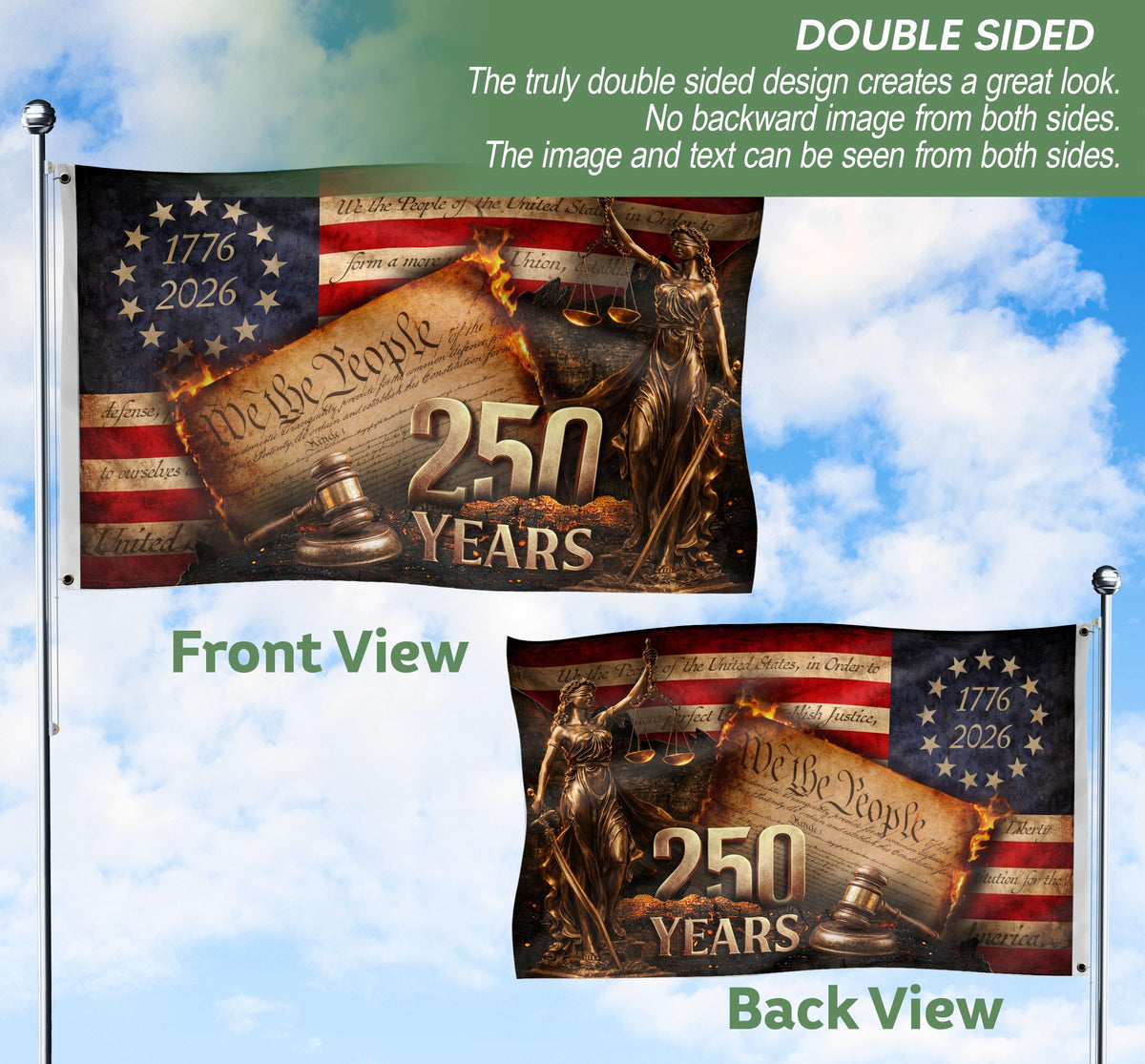 RustField Co. patriotic decor flag for porches, entryways, and events.