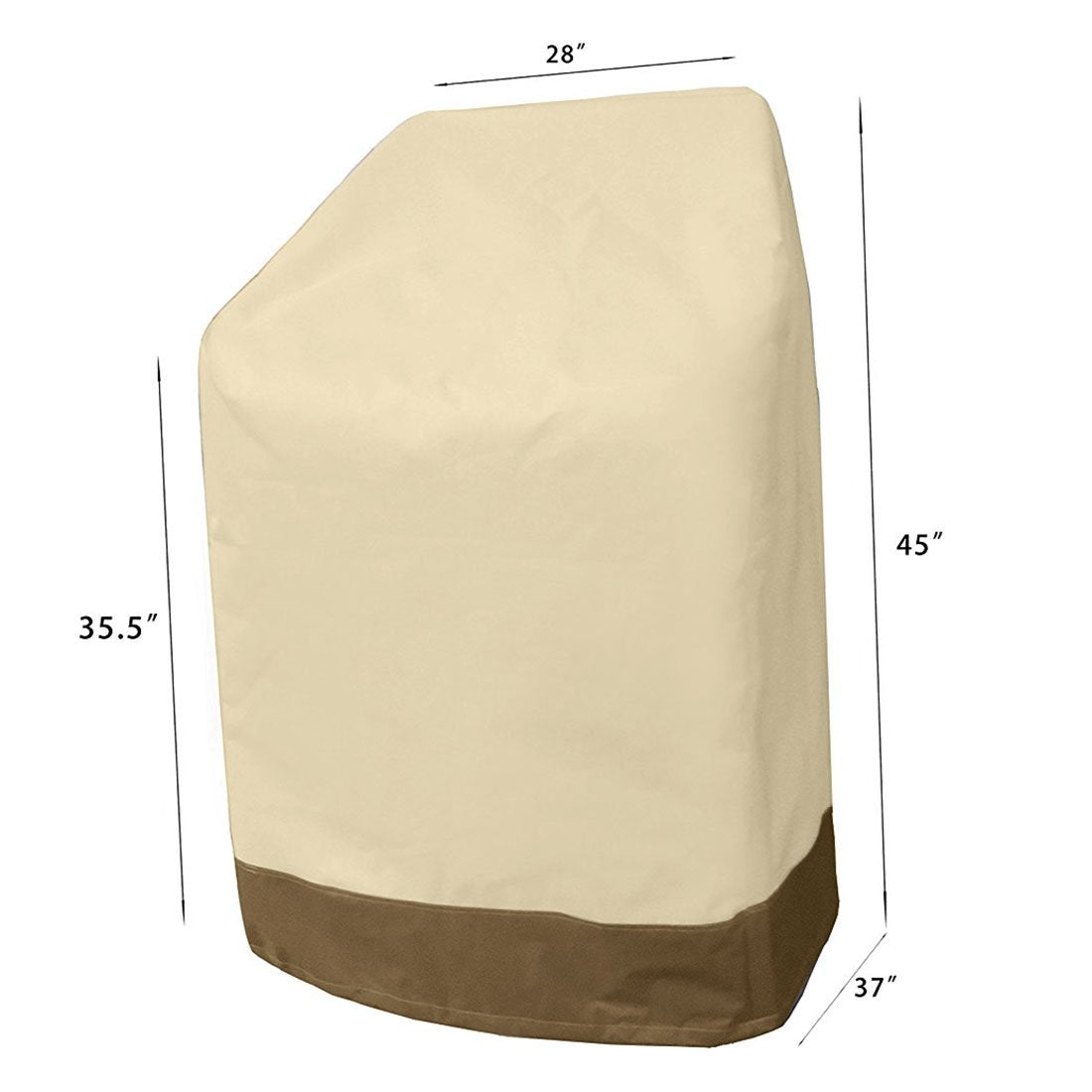 Rutile chair cover features air vents to reduce condensation outdoors.