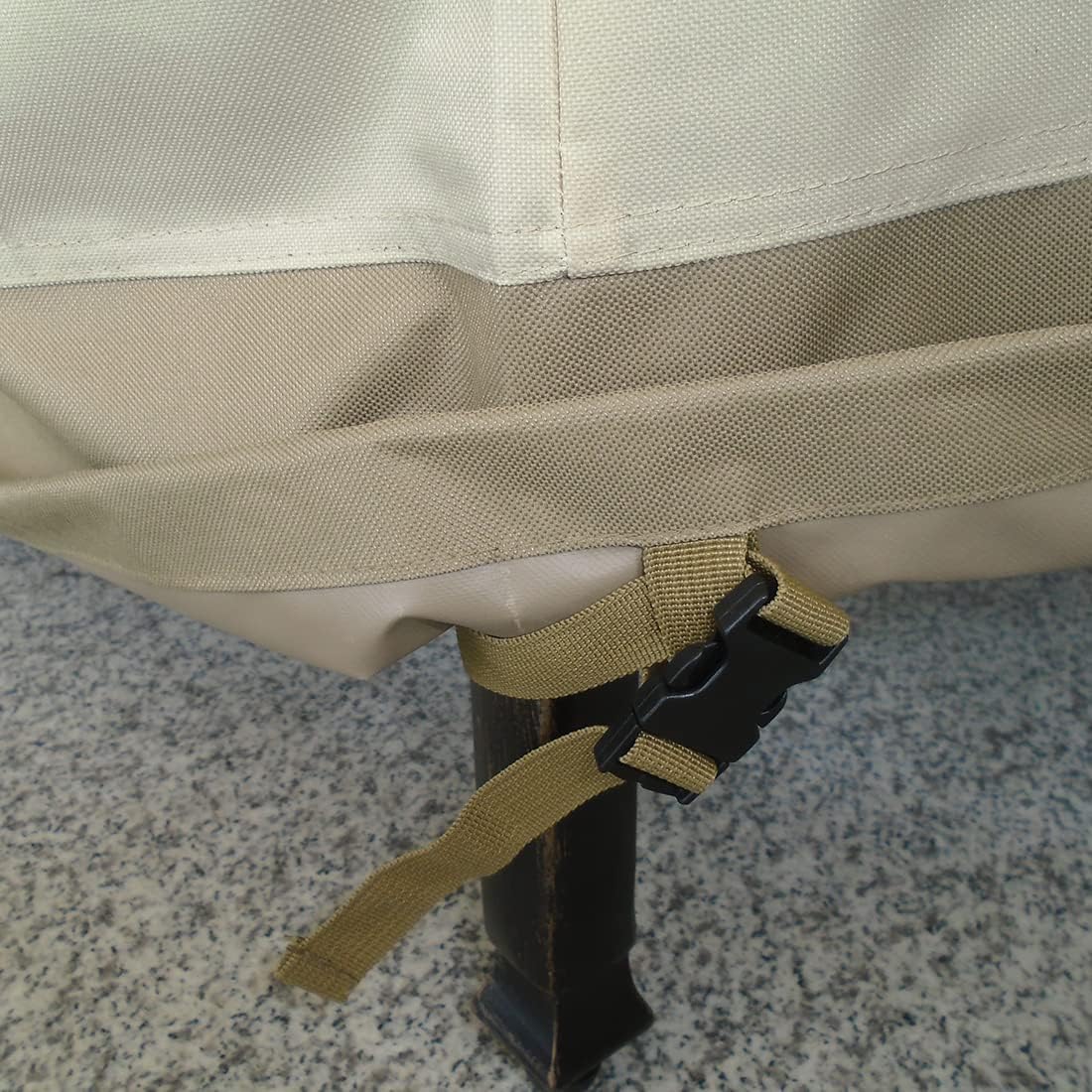 Rutile chair cover has padded handles for quick fitting and removal.
