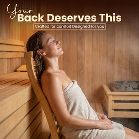 RUVARO durable cedar backrest designed for long-lasting sauna sessions