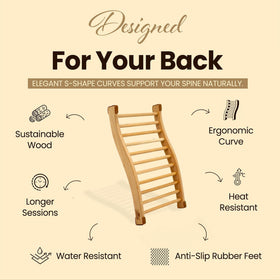RUVARO sauna backrest ergonomic S-shape supports the back