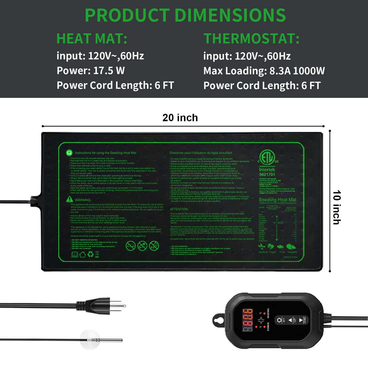 Ruyyi digital thermostat display indicating precise root-zone temperature