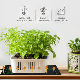Ruyyi indoor gardening setup with heat mat promotes healthy sprouts.