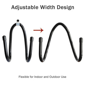 RUZUO pool-pole hanging organizer keeps skimmers and nets within reach for quick maintenance.