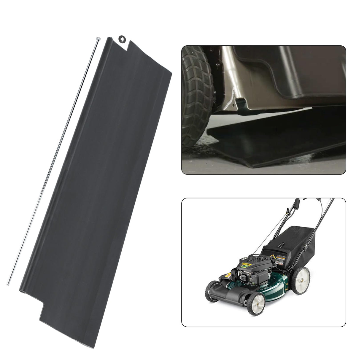 Rvanv rear shield flap streamlines post mow cleaning and upkeep