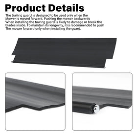 Rvanv rear trail shield flap guards the HRT216 undercarriage during mowing