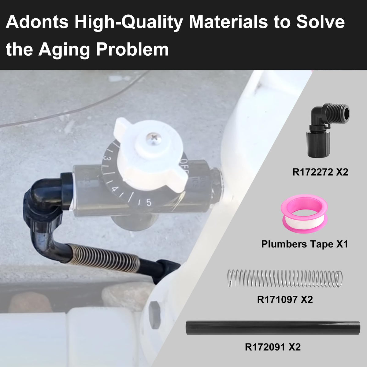 Rvanv tube supports included for secure alignment during installation.