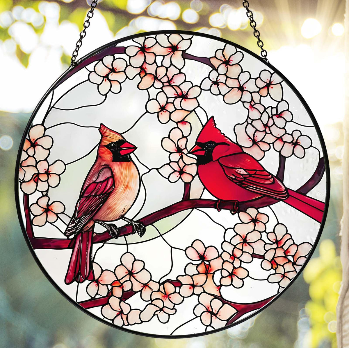 RVEAFA Cardinal Sun Catcher 8inch brightens rooms with colorful light