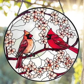 RVEAFA Cardinal Sun Catcher 8inch brightens rooms with colorful light
