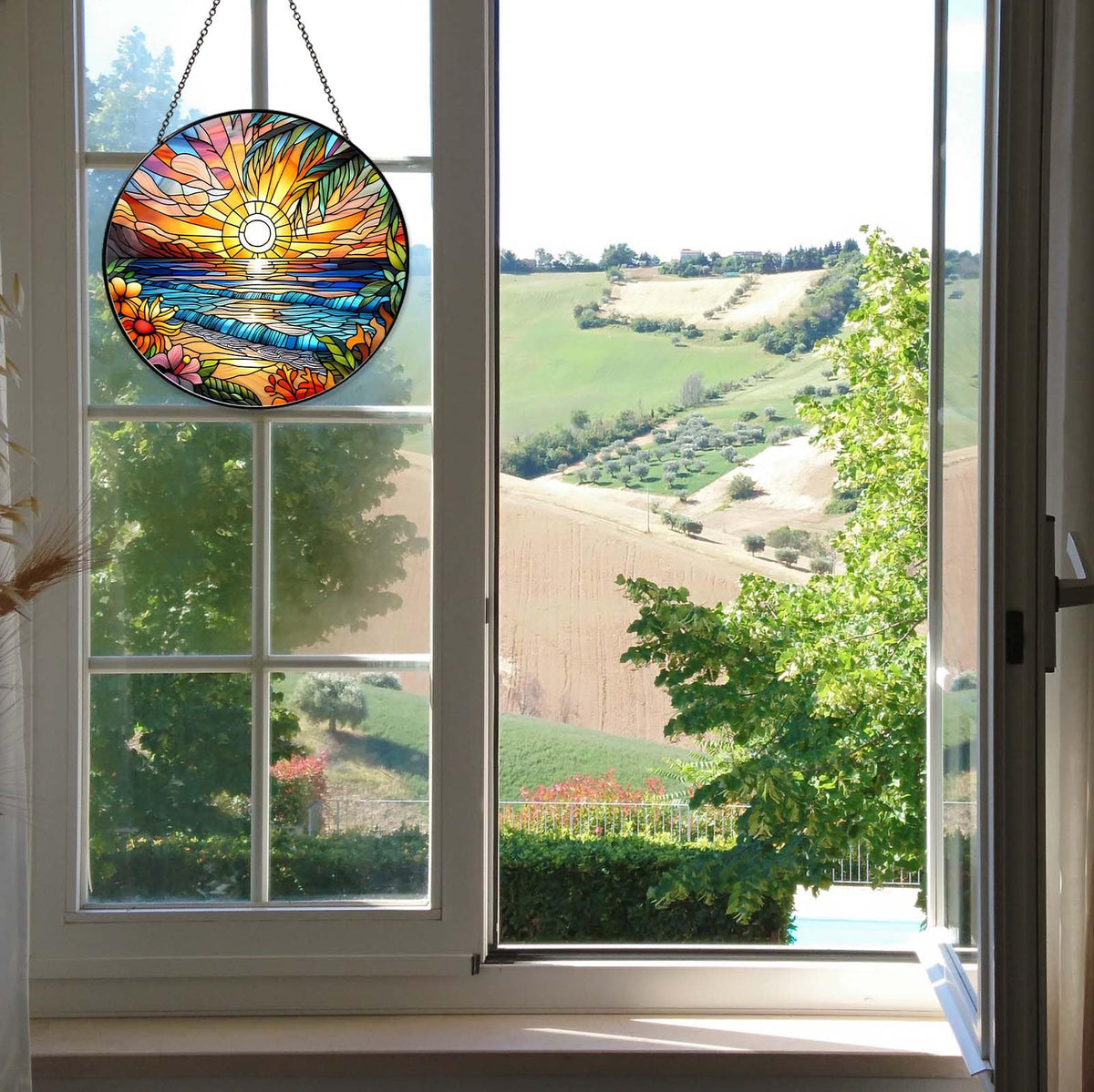 RVEAFA sea-inspired window art brings garden and balcony views to life.
