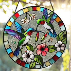 RVEAFA hummingbird sun catcher window hanging captures sunlight to brighten interiors.