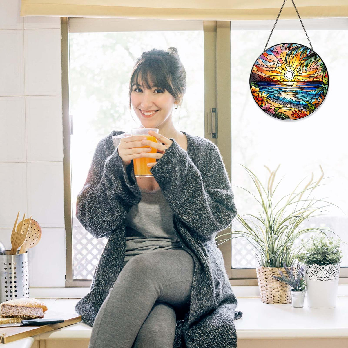 RVEAFA sun catcher gift idea for women, adding unique art to home decor.