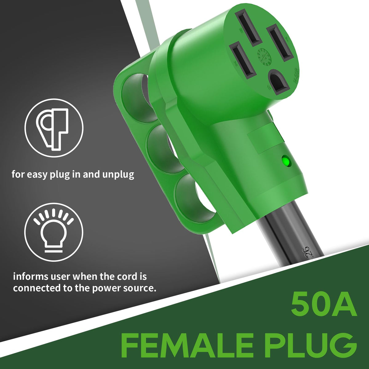 Disconnect handle for easy plug-in and unplug without cable damage
