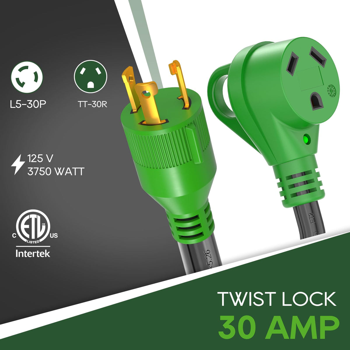 RVGUARD TT-30R female receptacle for reliable RV power hookups.