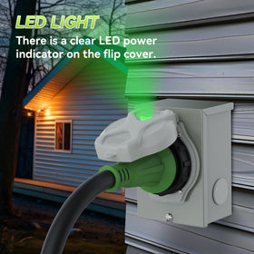 RVMATE outdoor-ready inlet box for transfer switches and generator-ready panels