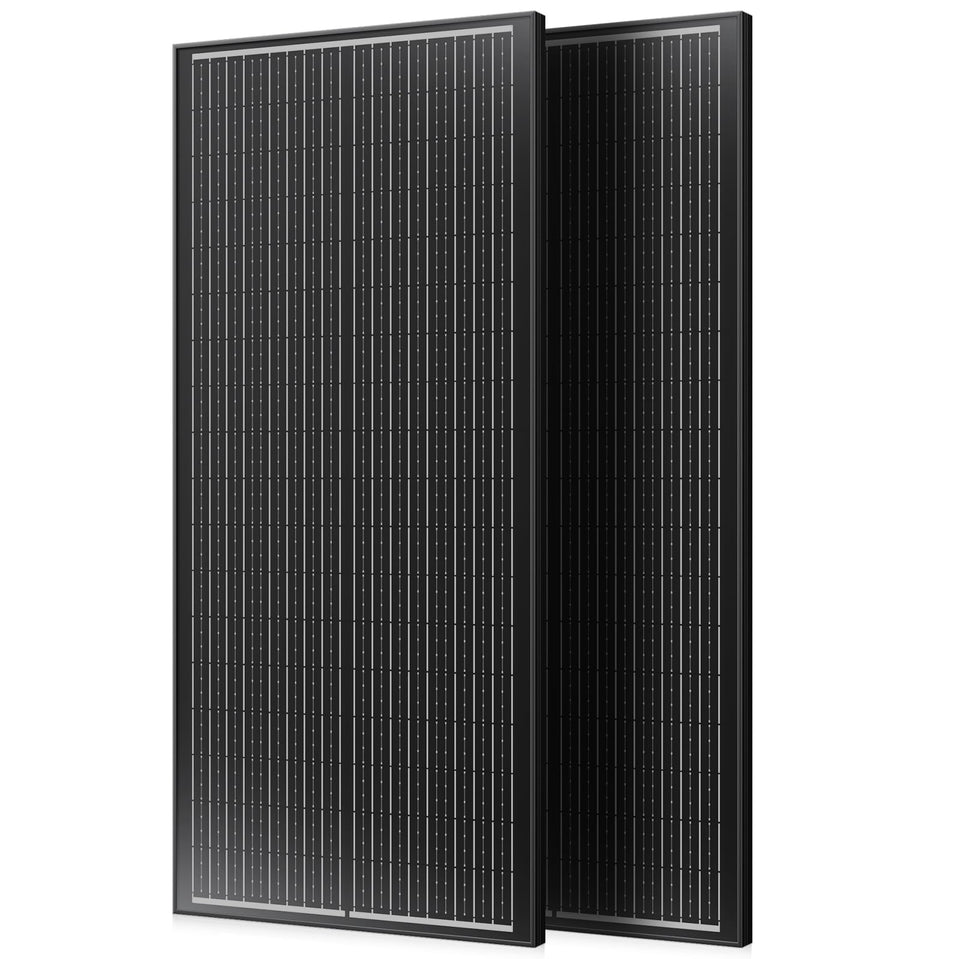 Rvpozwer 18BB 200W panel front view powering on-the-go RV setup