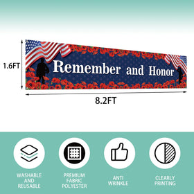 Rvsticty Memorial Day banner for fence hang, quick setup for outdoor celebrations.