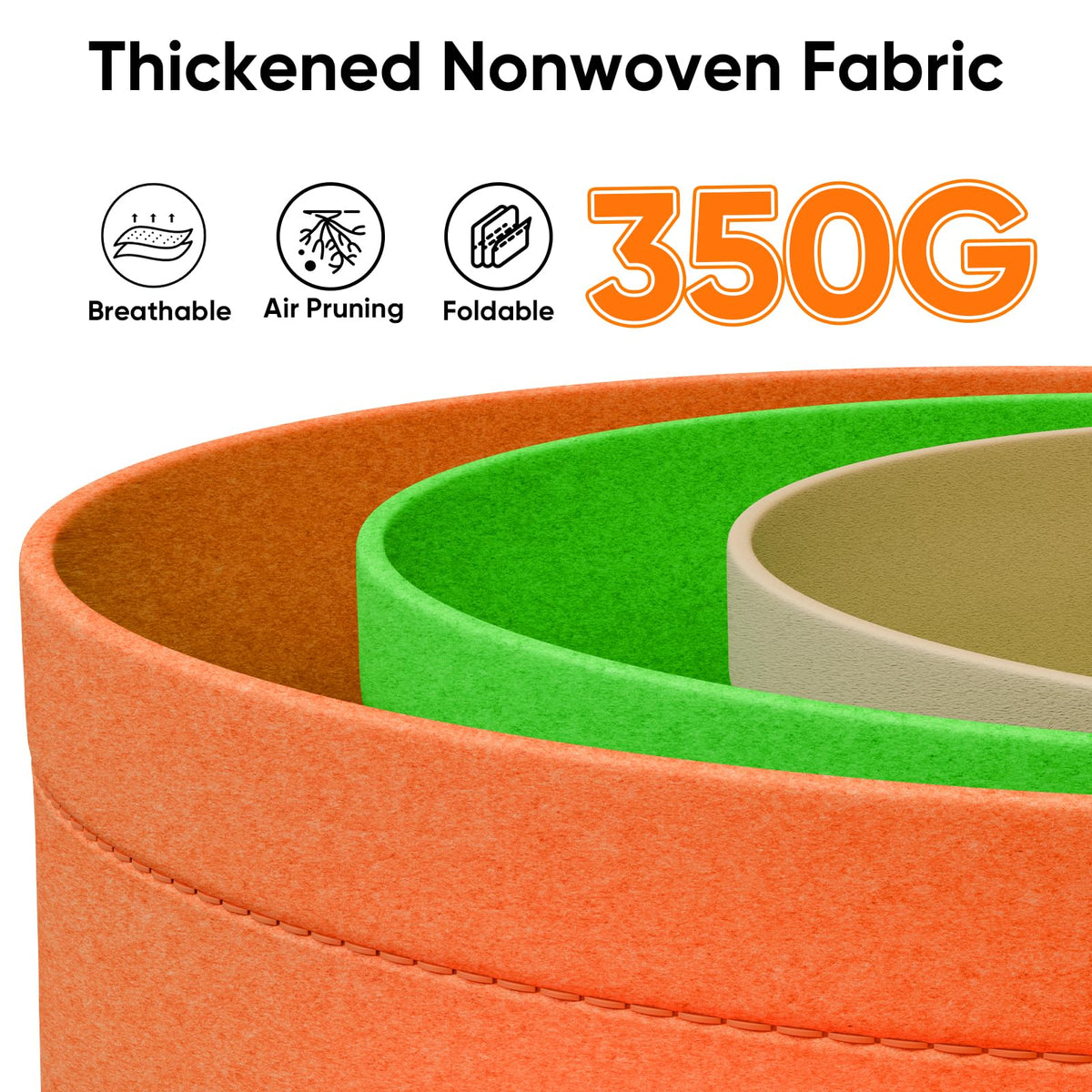RVZHI 350g heavy-duty nonwoven fabric enhances durability and drainage.