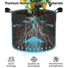 RVZHI black 5-gallon pots suitable for tomatoes, herbs, and more.