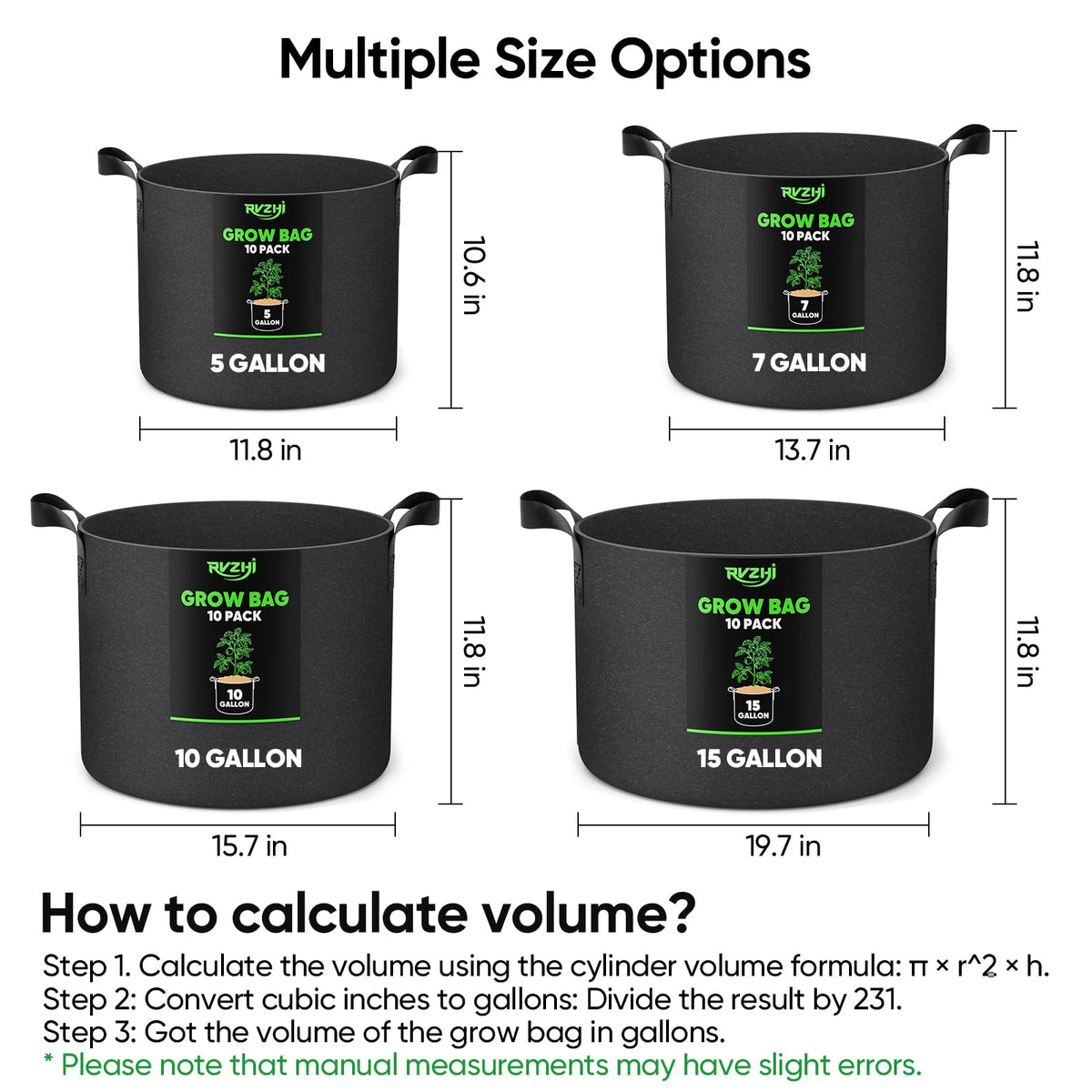 RVZHI grow bags with sturdy handles for easy transport and repositioning.
