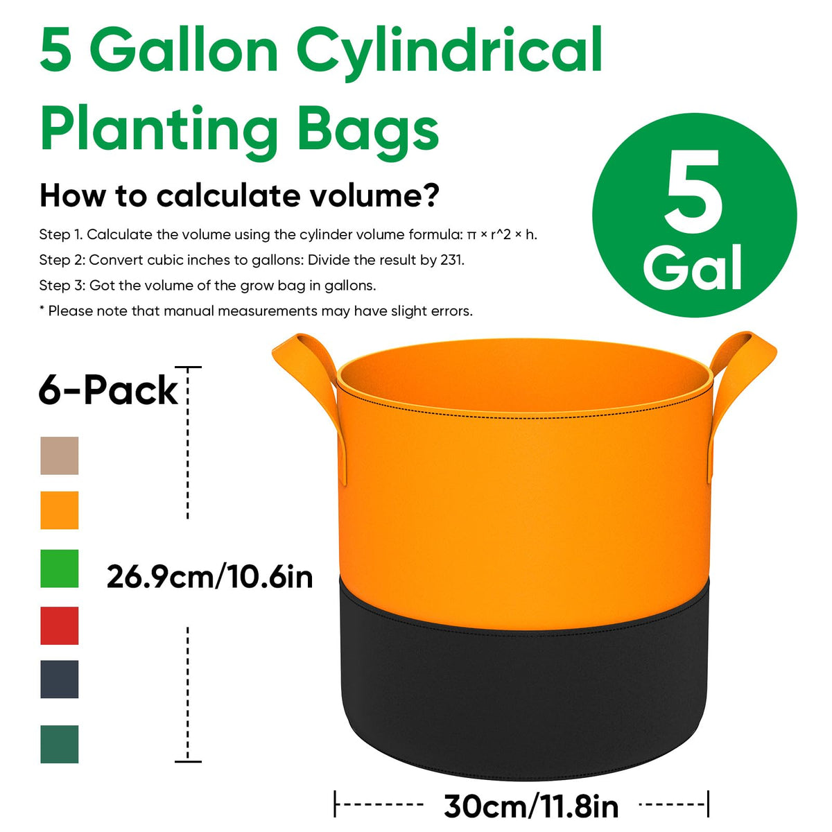 RVZHI heavy-duty 350G felt bags with side vents for improved drainage and airflow